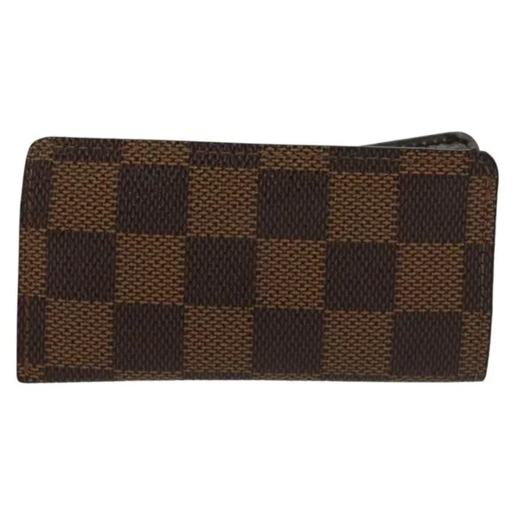 LOUIS VUITTON Damier Ebene Clochette Key Case N62661 LV Auth BA4483